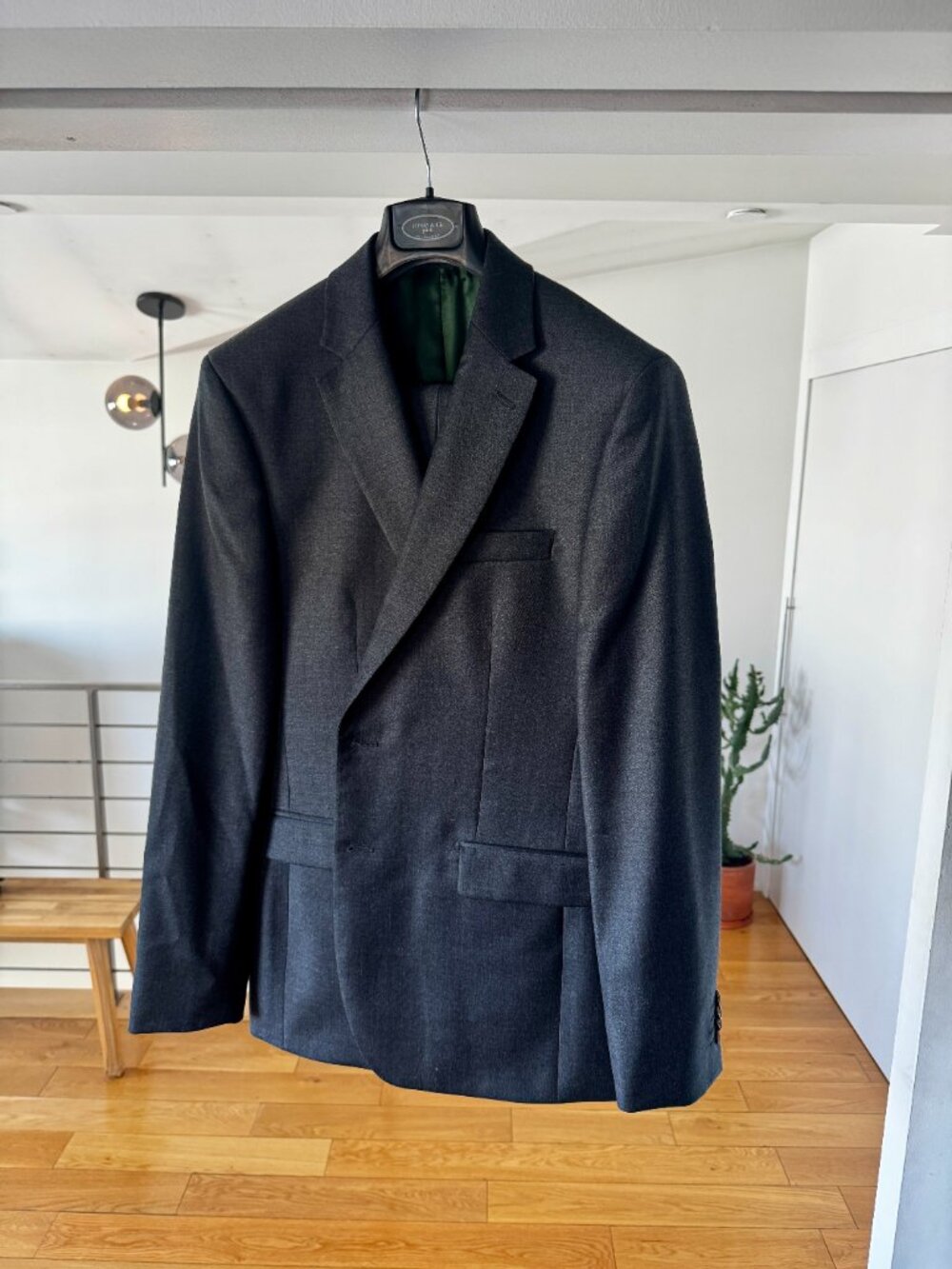 Jonas & Cie Paris Dark Grey Super 110s Wool Suit (vest and pants) - Brand New